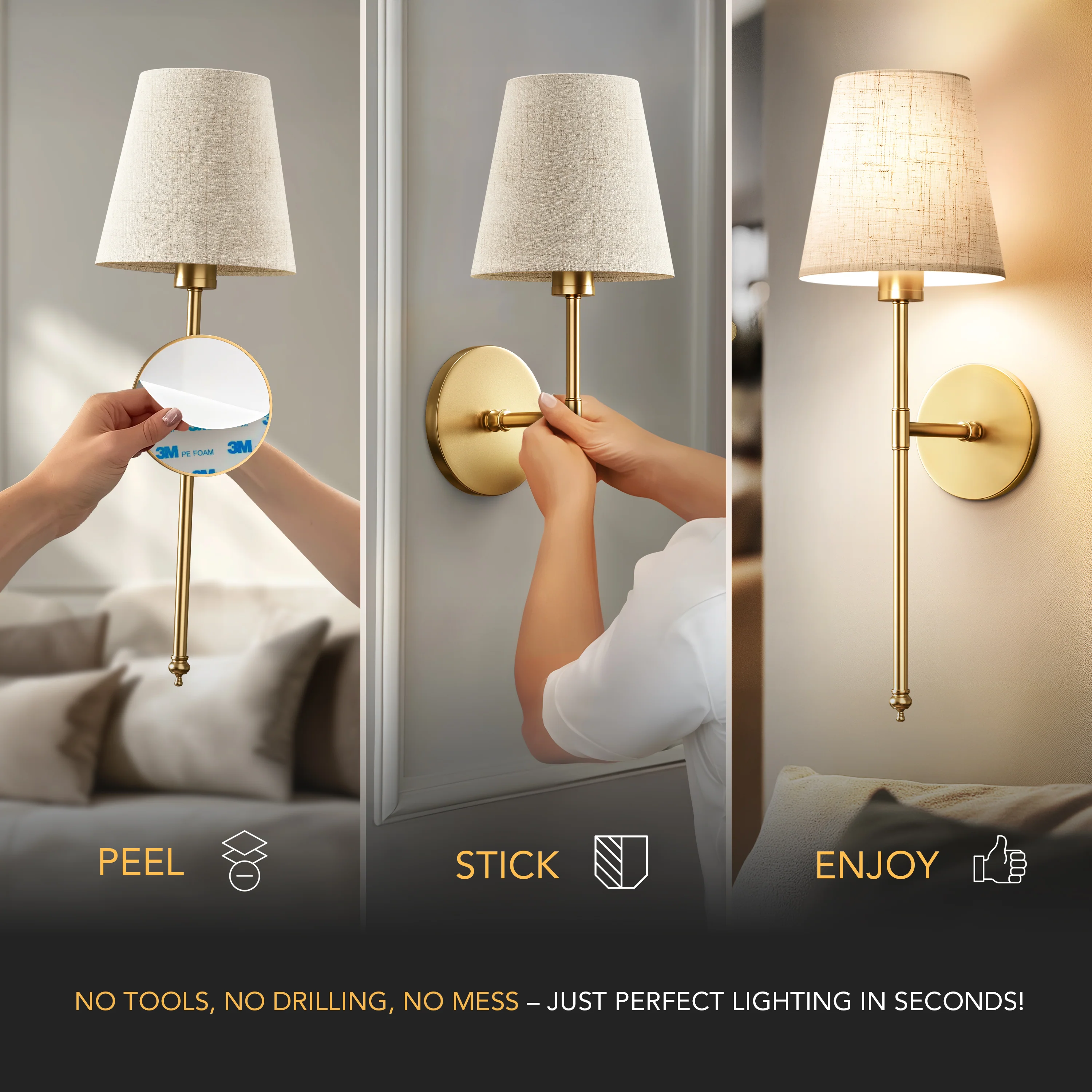 WIRELESS SAND WALL SCONCES (SET OF 2) - Image 3